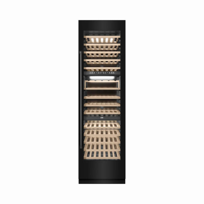 ZLINE 24-Inch Triple Zone 100 Bottle Column Wine Cooler in Black Stainless Steel