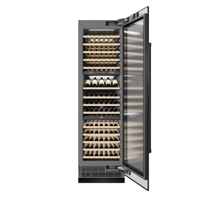 ZLINE 24-Inch Triple Zone 100 Bottle Column Wine Cooler in Black Stainless Steel