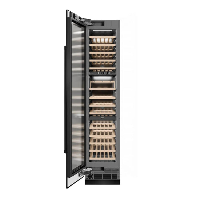 ZLINE 18-Inch 9.0 Cu. Ft. Autograph Edition Triple Zone Panel Ready Right Hinge Column Wine Cooler in White Matte with Matte Black Accents