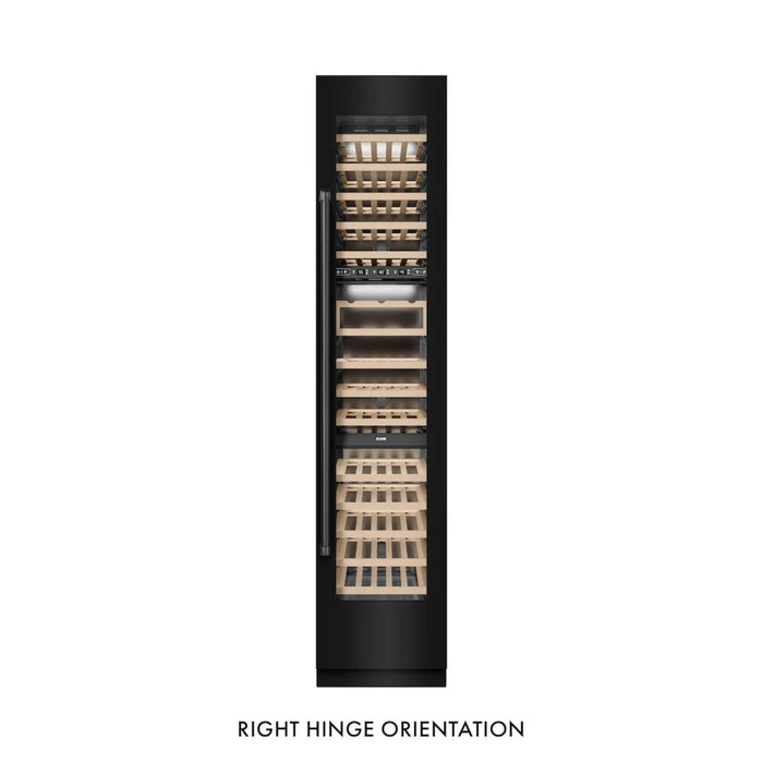 ZLINE 18-Inch 9.0 Cu. Ft. Triple Zone Panel Ready Right Hinge Column Wine Cooler in Black Stainless Steel