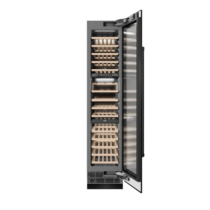 ZLINE 18-Inch 9.0 Cu. Ft. Triple Zone Panel Ready Right Hinge Column Wine Cooler in Black Stainless Steel