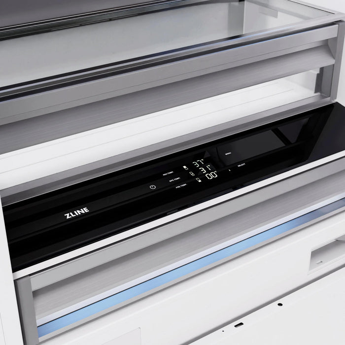 ZLINE 72" Built-In French Door Bottom Freezer Refrigerator in Black Stainless Steel with Water Dispensers & Ice Makers