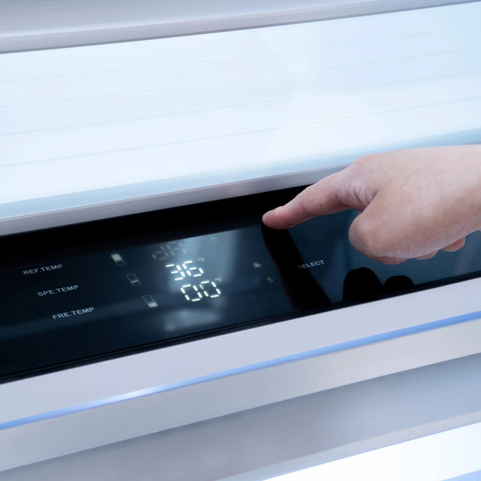 ZLINE 72" Built-In French Door Bottom Freezer Refrigerator in Black Stainless Steel with Water Dispensers & Ice Makers