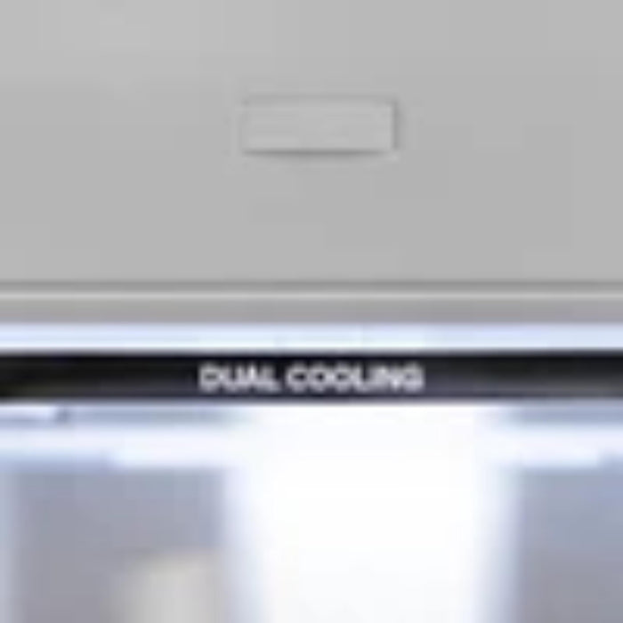 ZLINE Autograph Edition 36" Built‑In Bottom‑Freezer Refrigerator — Black Stainless with Champagne Bronze Accents and Polished Gold Accents.