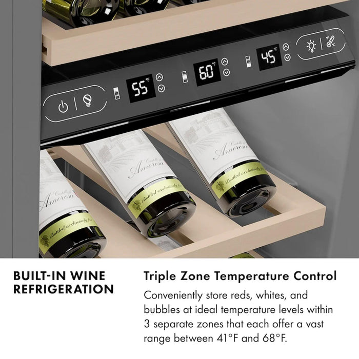 ZLINE 24-Inch 44-Bottle 4.8 Cu. Ft. Autograph Edition Dual Zone Built-In Wine Cooler with Panel Ready Door and Polished Gold Accents