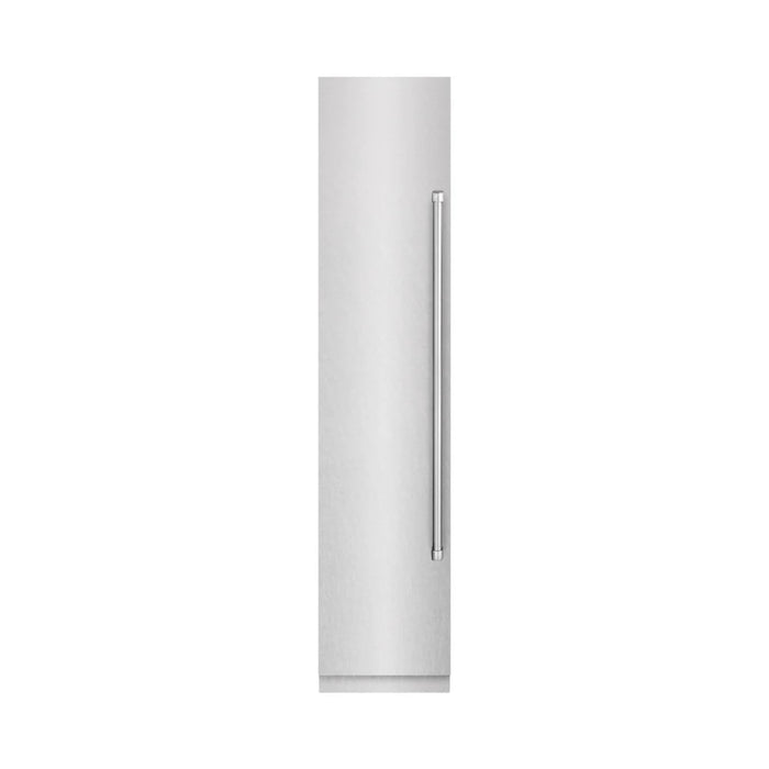 ZLINE 18-Inch Left Hinge Column Freezer in DuraSnow® Stainless Steel with Graphite Gray Interior