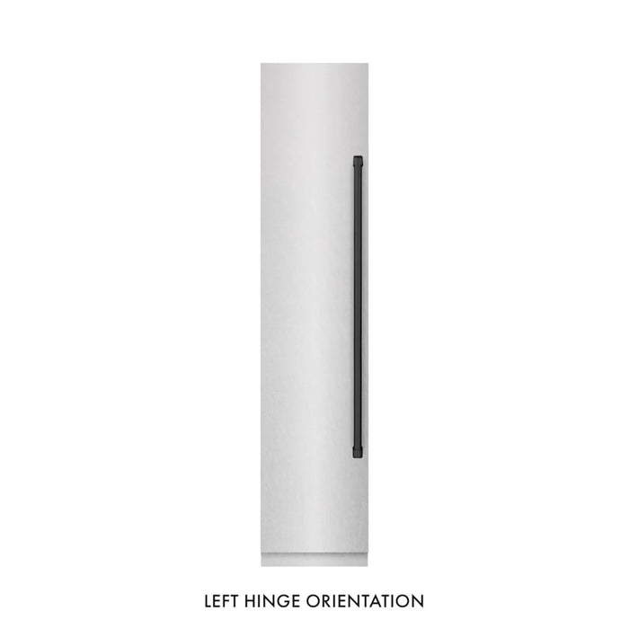 ZLINE Autograph Edition 18-Inch Left Hinge Column Freezer in White Matte with Graphite Gray Interior and Champagne Bronze Accents