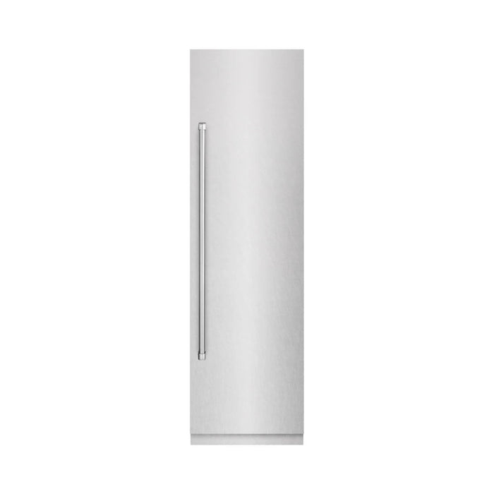 ZLINE 24-Inch Column Refrigerator in DuraSnow® Stainless Steel with Graphite Gray Interior