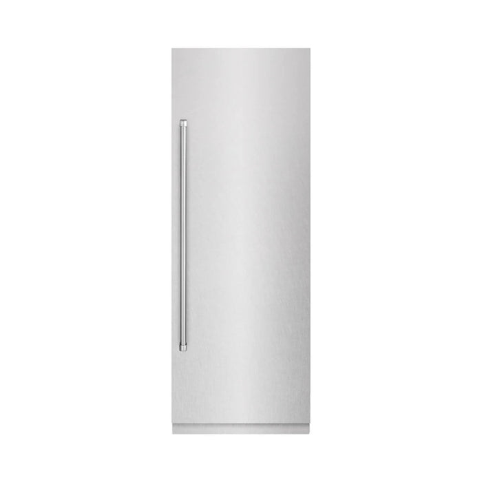 ZLINE 30-Inch Column Refrigerator in DuraSnow® Stainless Steel with Graphite Gray Interior