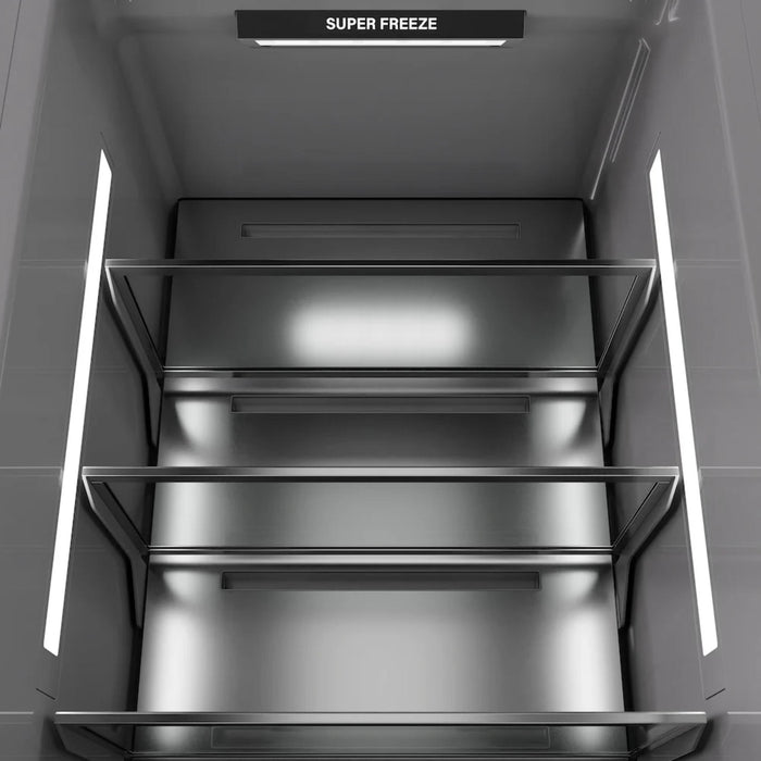 ZLINE Autograph Edition 30-Inch Column Refrigerator in Stainless Steel with Graphite Gray Interior and Matte Black Accents