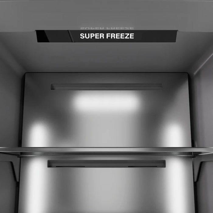 ZLINE Autograph Edition 30-Inch Column Refrigerator in Stainless Steel with Graphite Gray Interior and Matte Black Accents
