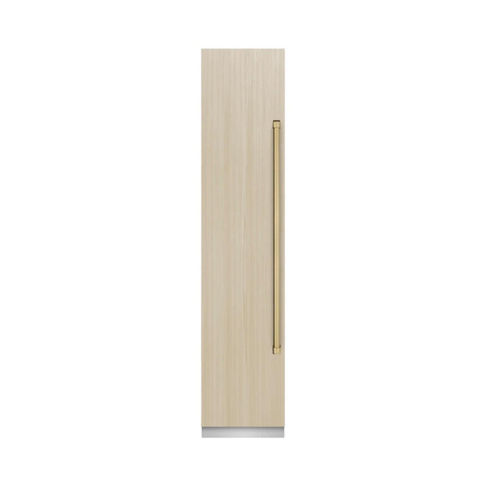 ZLINE Autograph Edition 18" 8.6 Cu. Ft. Panel Ready Left Hinge Column Freezer with Champagne Bronze Accents and Graphite Gray Interior