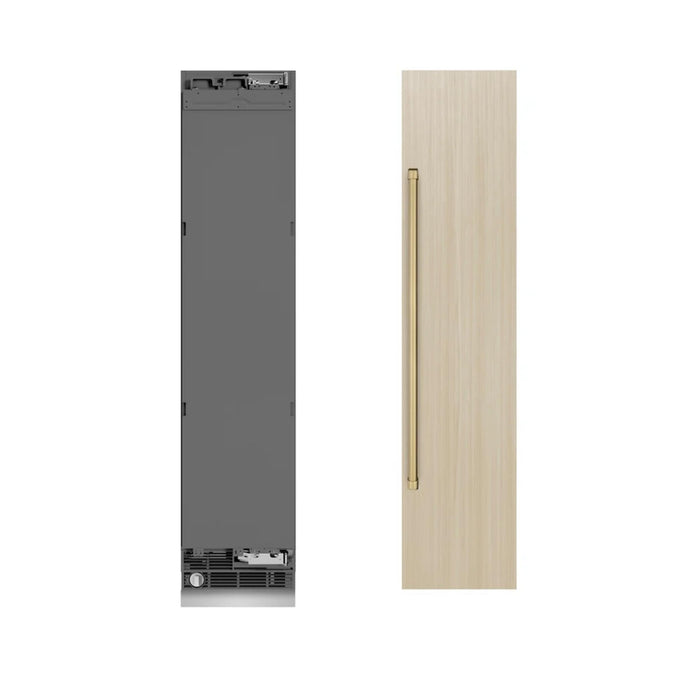 ZLINE 18-Inch 68-Bottle 9.0 Cu. Ft. Autograph Edition Triple Zone Panel Ready Right Hinge Column Wine Cooler with Champagne Bronze Accents