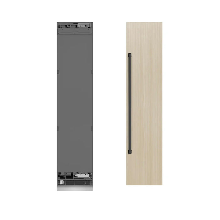 ZLINE 18-Inch 8.6 Cu. Ft. Panel Ready Right Hinge Column Freezer with Graphite Gray Interior and Matte Black Accents