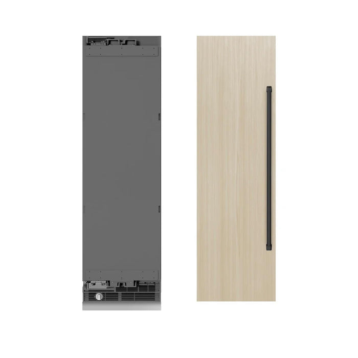 ZLINE Autograph Edition 24-Inch 12.4 Cu. Ft. Panel Ready Column Freezer with Graphite Gray Interior and Matte Black Accents