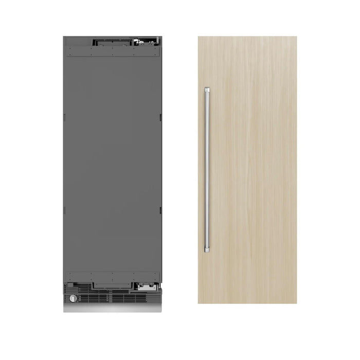 ZLINE Autograph Edition 30-Inch Panel Ready Column Refrigerator with Graphite Gray Interior and Matte Black Accents