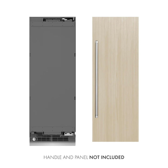 ZLINE Autograph Edition 30-Inch Panel Ready Column Refrigerator with Graphite Gray Interior and Matte Black Accents