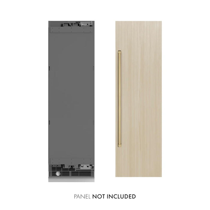 ZLINE 24-Inch 12.5 Cu. Ft. Autograph Edition Panel Ready Right Hinge Column Refrigerator with Champagne Bronze Accents