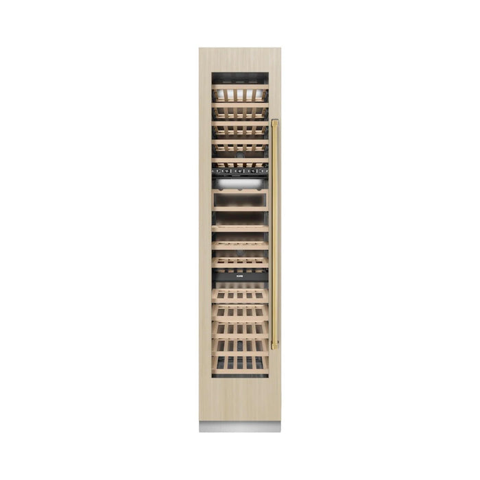 ZLINE 18-Inch 9.0 Cu. Ft. Autograph Edition Triple Zone Panel Ready Column Wine Cooler with Polished Gold Accents