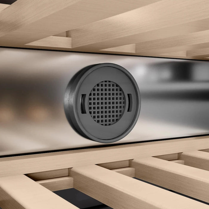 ZLINE 18-Inch 9.0 Cu. Ft. Autograph Edition Triple Zone Panel Ready Column Wine Cooler with Matte Black Accents