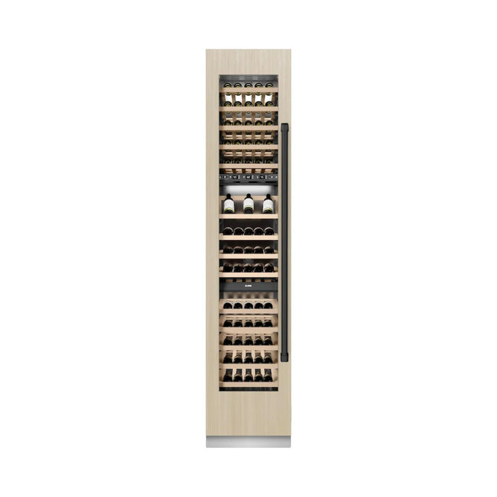 ZLINE 18-Inch 9.0 Cu. Ft. Autograph Edition Triple Zone Panel Ready Column Wine Cooler with Matte Black Accents