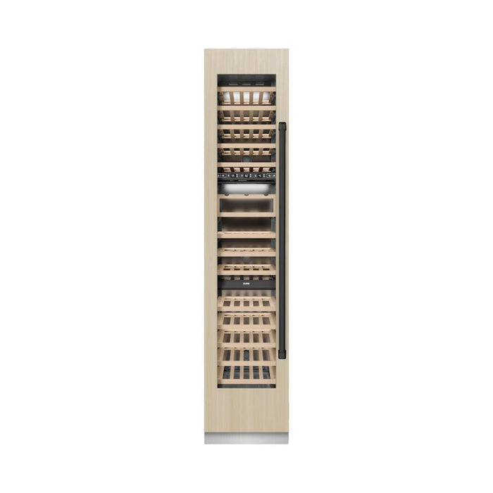 ZLINE 18-Inch 9.0 Cu. Ft. Autograph Edition Triple Zone Panel Ready Column Wine Cooler with Matte Black Accents
