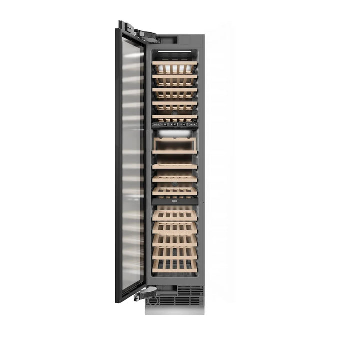 ZLINE 18-Inch 9.0 Cu. Ft. Autograph Edition Triple Zone Panel Ready Column Wine Cooler with Matte Black Accents