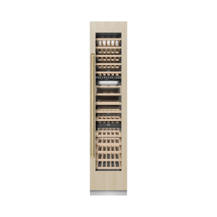 ZLINE 18-Inch 68-Bottle 9.0 Cu. Ft. Autograph Edition Triple Zone Panel Ready Right Hinge Column Wine Cooler with Champagne Bronze Accents