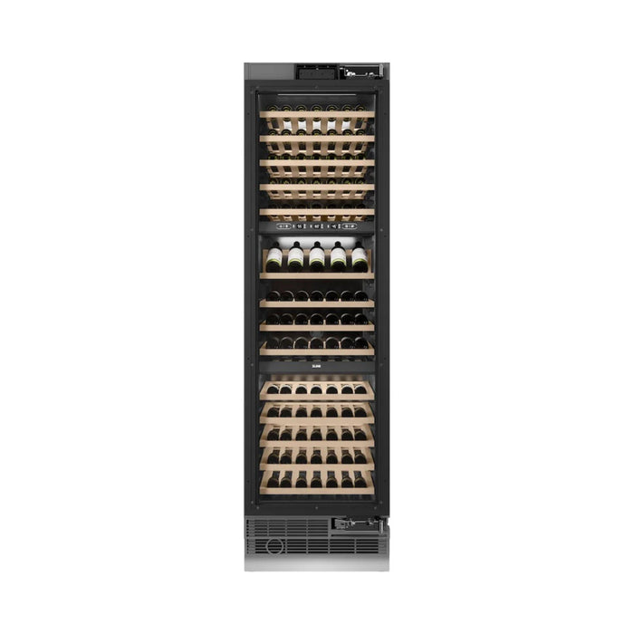 ZLINE 24-Inch 44-Bottle 4.8 Cu. Ft. Autograph Edition Dual Zone Built-In Wine Cooler with Panel Ready Door and Polished Gold Accents