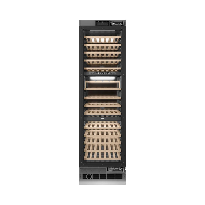 ZLINE 24-Inch 44-Bottle 4.8 Cu. Ft. Autograph Edition Dual Zone Built-In Wine Cooler with Panel Ready Door and Polished Gold Accents