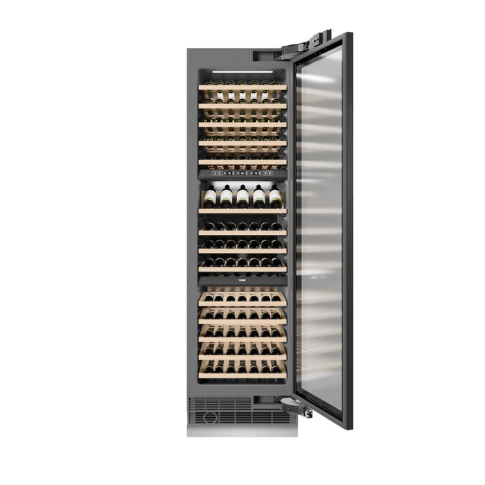 ZLINE 24-Inch 44-Bottle 4.8 Cu. Ft. Autograph Edition Dual Zone Built-In Wine Cooler with Panel Ready Door and Polished Gold Accents