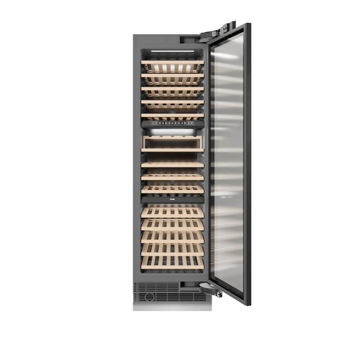 ZLINE 24-Inch 44-Bottle 4.8 Cu. Ft. Autograph Edition Dual Zone Built-In Wine Cooler with Panel Ready Door and Polished Gold Accents