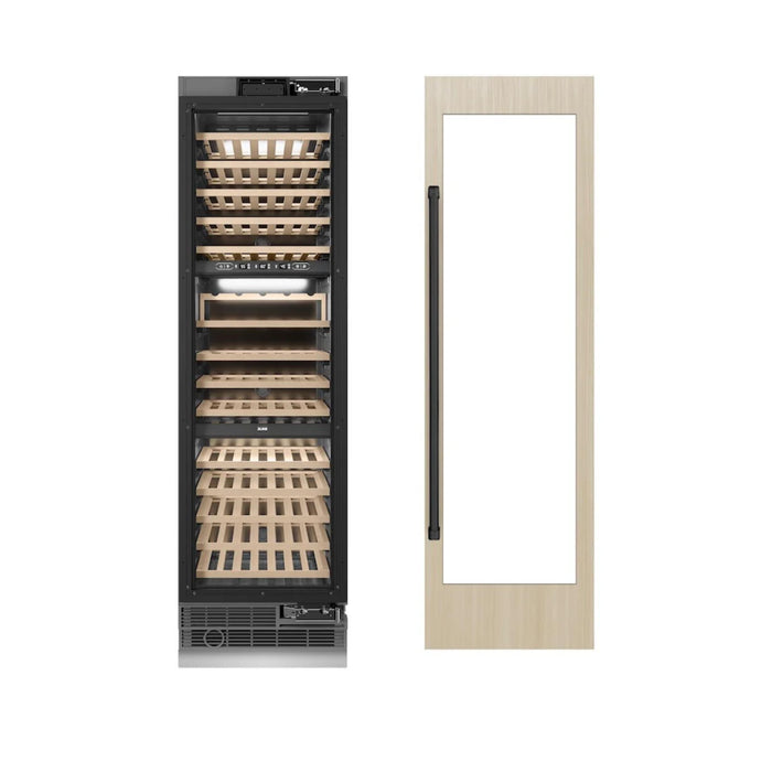 ZLINE 24-Inch 44-Bottle 4.8 Cu. Ft. Autograph Edition Dual Zone Built-In/Free Standing Wine Cooler with Matte Black Accents