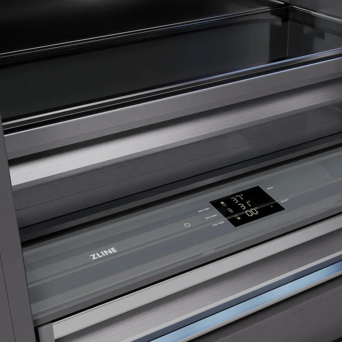 ZLINE 36" Built-In Bottom Freezer Refrigerator with Water Dispenser and Ice Maker in Satin Stainless Steel