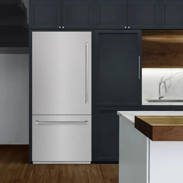 ZLINE 36" Built-In Bottom Freezer Refrigerator with Water Dispenser and Ice Maker in Satin Stainless Steel