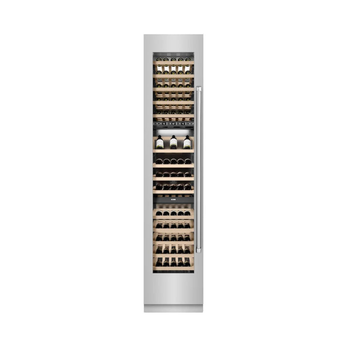 ZLINE 18-Inch 9.0 Cu. Ft. Triple Zone Panel Ready Left Hinge Column Wine Cooler in Stainless Steel