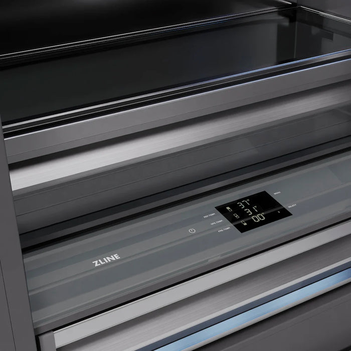ZLINE Built-In Bottom Freezer Refrigerators with Graphite Gray Interior