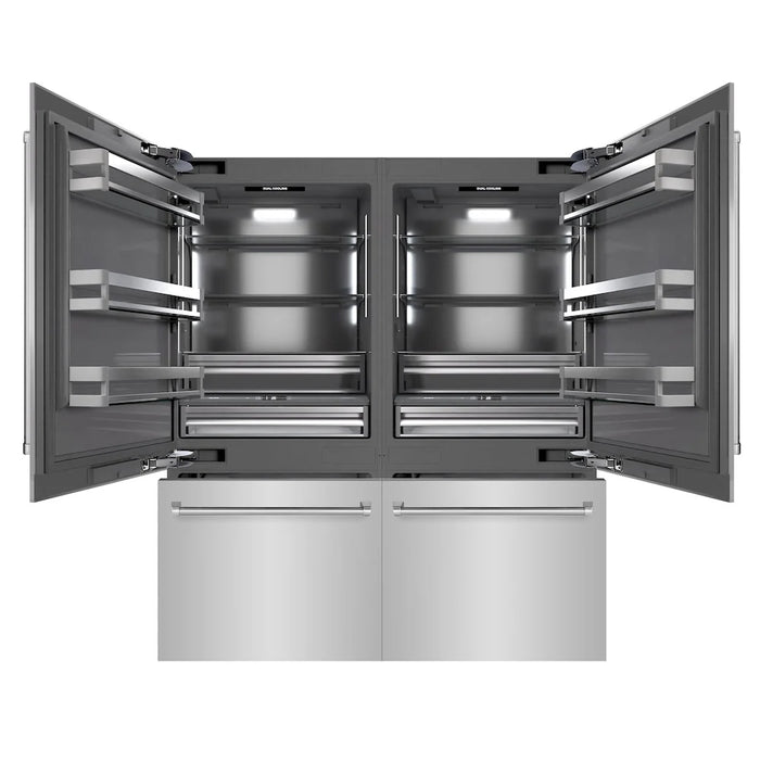 ZLINE Built-In Bottom Freezer Refrigerators with Graphite Gray Interior