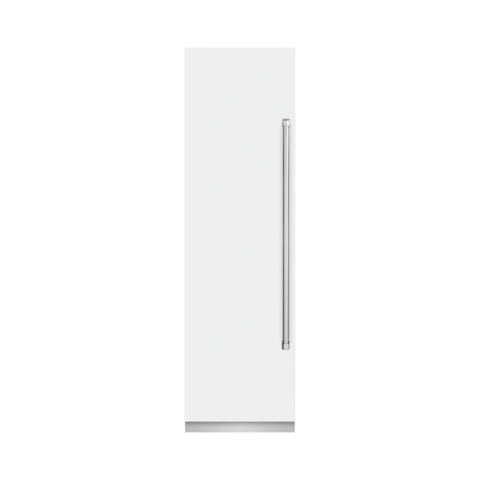 ZLINE 24-Inch Column Freezer in White Matte with Graphite Gray Interior