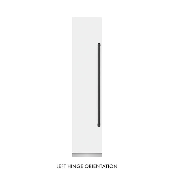 ZLINE Autograph Edition 18-Inch Left Hinge Column Freezer in White Matte with Graphite Gray Interior and Matte Black Accents