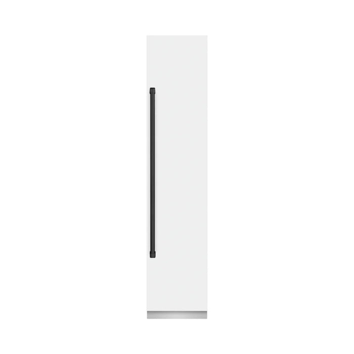 ZLINE Autograph Edition 18-Inch Right Hinge Column Freezer in White Matte with Graphite Gray Interior and Matte Black Accents