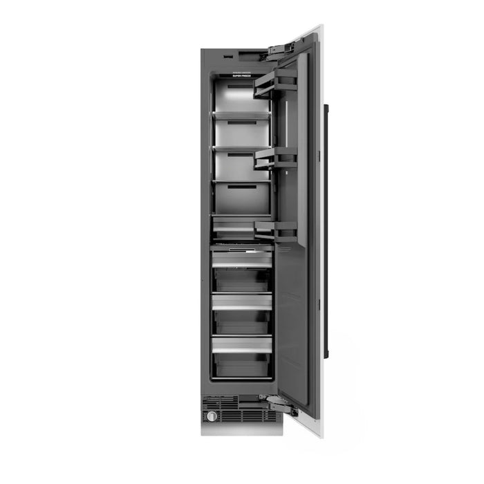 ZLINE Autograph Edition 18-Inch Right Hinge Column Freezer in White Matte with Graphite Gray Interior and Matte Black Accents