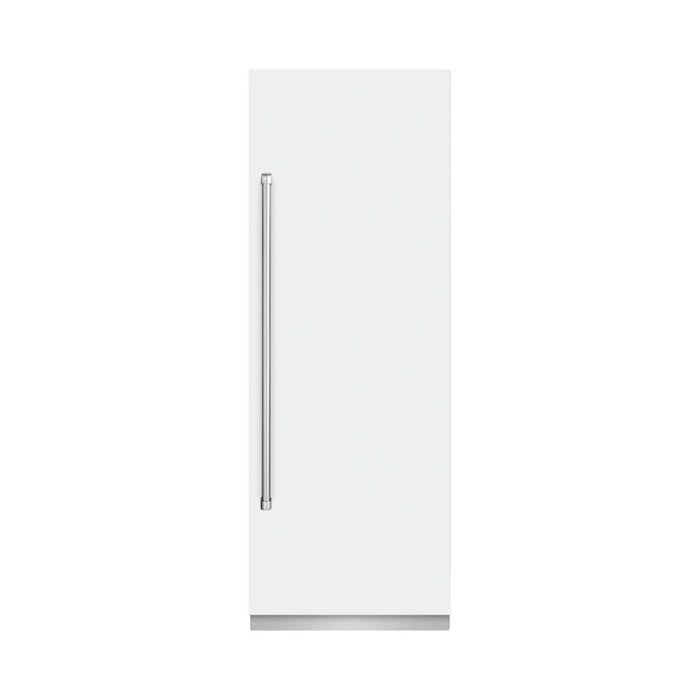 ZLINE 30-Inch Column Refrigerator in White Matte with Graphite Gray Interior