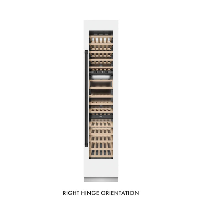 ZLINE Autograph Edition 18-Inch 9.0 Cu. Ft. Triple Zone Panel Ready Right Hinge Column Wine Cooler in White Matte with Matte Black Accents