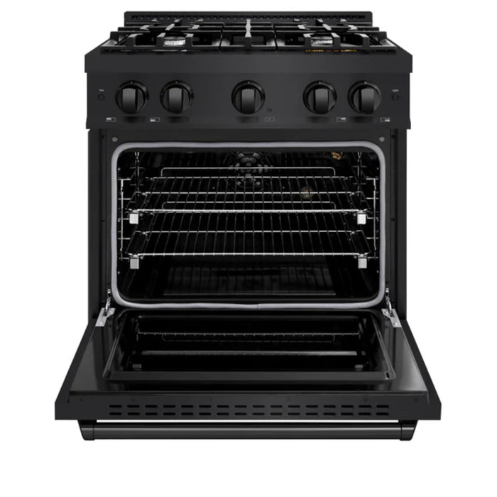 ZLINE Classic Gas Range with Convection Gas Oven in Black Stainless Steel
