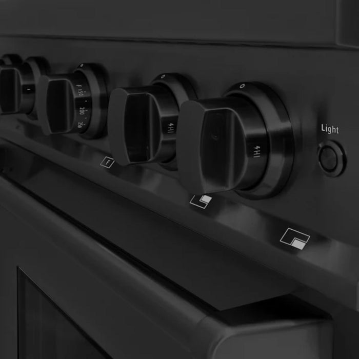 ZLINE Classic Gas Range with Convection Gas Oven in Black Stainless Steel