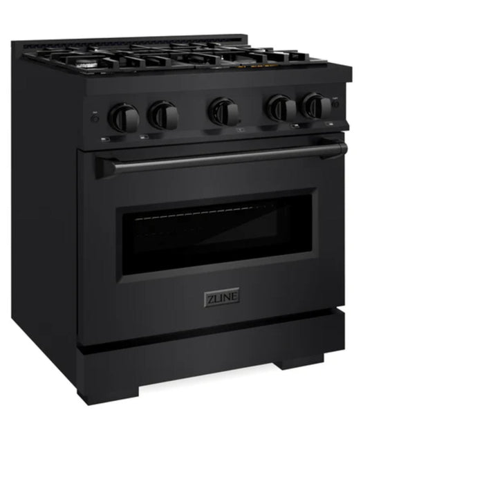 ZLINE Classic Gas Range with Convection Gas Oven in Black Stainless Steel