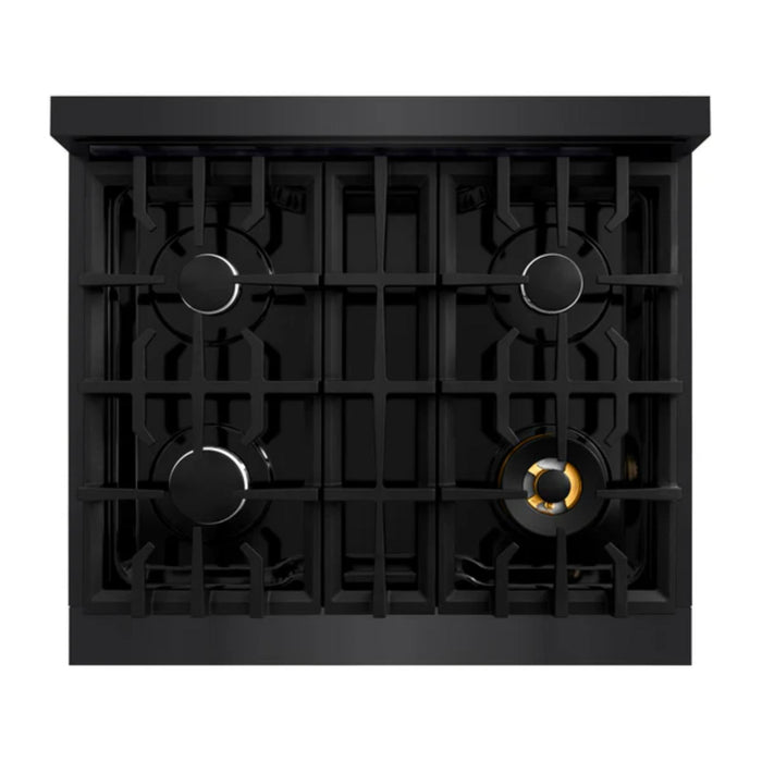 ZLINE Classic Gas Range with Convection Gas Oven in Black Stainless Steel