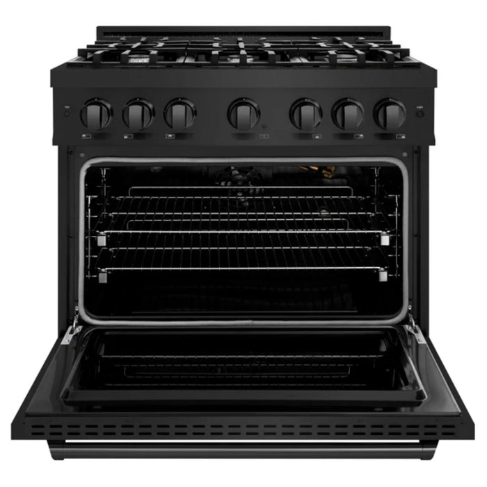 ZLINE Classic Gas Range with Convection Gas Oven in Black Stainless Steel