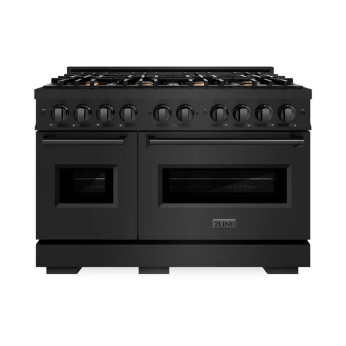 ZLINE Classic Gas Range with Convection Gas Oven Black Stainless Steel in Brass Burners